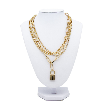 Runde Band-Goldmode-Halskette mit Pandent drei Kreise schließen zu, Schmuck zu baumeln