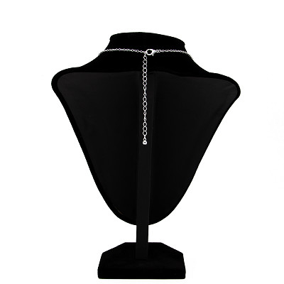Lange silberne Mode-Halskette 47mm mit transparenten Bohrgerät-Anhängern