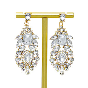 Crosss-Entwurfs-Mode-Schmuck-Ohrringe Diamond Gold Chandelier Earrings