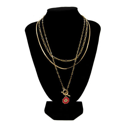 Goldmode- Diamond Castle Necklace Carnelian Pendant-Halskette für Frauen