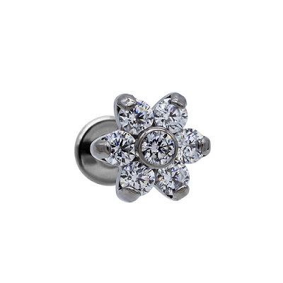 Bunter Crystal Titanium Piercing Jewelry Internal-Faden Labret-Art-Nasen-Ring