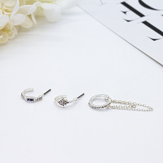 Silberne Klage Diamond Cartilage Hoop Earrings Princess schnitt Diamond Stud Earrings