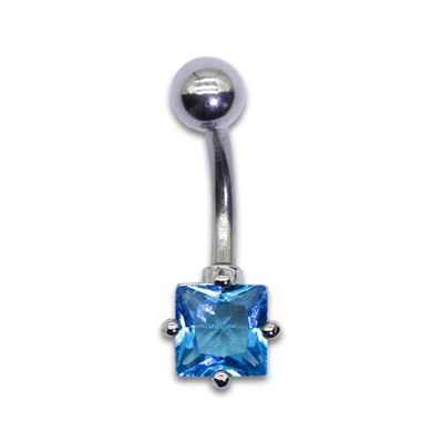 Blauer Kristall des Zirkon-Bauchnabel-Durchdringen-Schmuck-6mm