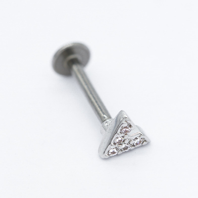 V-Form Crystal Gems Labret Back Earrings chirurgische Stahl-8mm