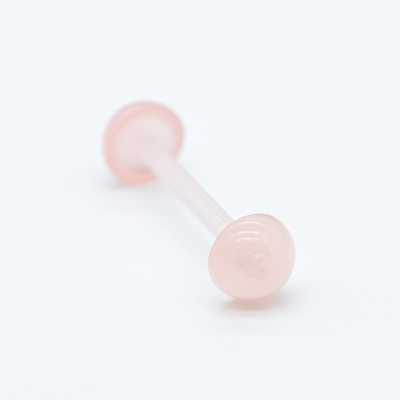 Doppelte Rosa-Hauben-flache untere Zunge Ring Piercing Acrylic 14G 16mm