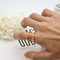 Kundenspezifischer Edelstein-Perlen-Schmuck-justierbare Verpflichtung Jade Ring 15 - 18mm für Frauen