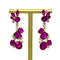 Chunky Stainless Steel Gold Clip auf Ohrring-Damen roter Opal Earrings