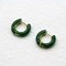 Großes Band-Mode-Schmuck-Ohrring-Gold grünes Epoxid1 x 6mm für Mann-Frauen