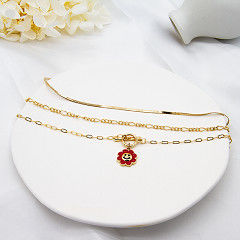 Goldmode- Diamond Castle Necklace Carnelian Pendant-Halskette für Frauen