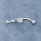 Silber drei Zircons-Körperpiercing-Schmuck 14ga gebogener Stahlbarbell