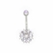 Purpurroter Crystal Body Piercings Jewellery Round-Bauchnabel schellt Edelstahl 316