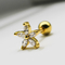 Edelsteine des Goldblumen-Ohr-durchbohrende Schmuck-freien Raumes 1.2mm 16 Messgerät-Ohrring-Bolzen