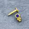 Blauer Crystal Gem Gold Labret Studs 16ga 1.2mm 8mm Edelstahl Lippender stangen-316