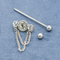 Klare Silber-Farbe Crystal Industrial Piercing Dangle Jewelrys 14G 38mm