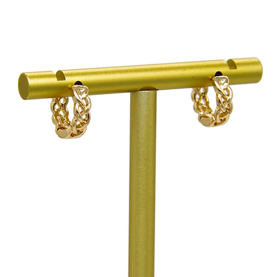 Goldknorpel-Ohrringe des Gold10mm Prinzessin-Cut Earrings Diamond 14k