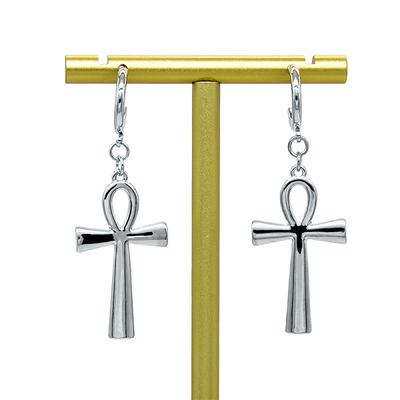 Legierungs-Querband-durchbohrende Ohrringe weißer Opal Earrings Smooth Surface