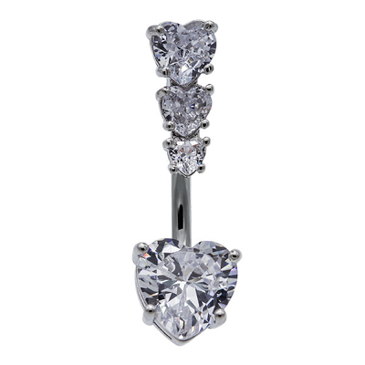 Schnee-Blumen-Diamond Clip On Belly Button-Ringe kratzen die Einstellung Einlegearbeit-des chirurgischen Grad-Stahls