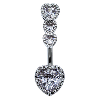 Crystal Belly Button Rings der Edelstahl-Bauchnabel-Durchdringen-Schmuck-Frauen